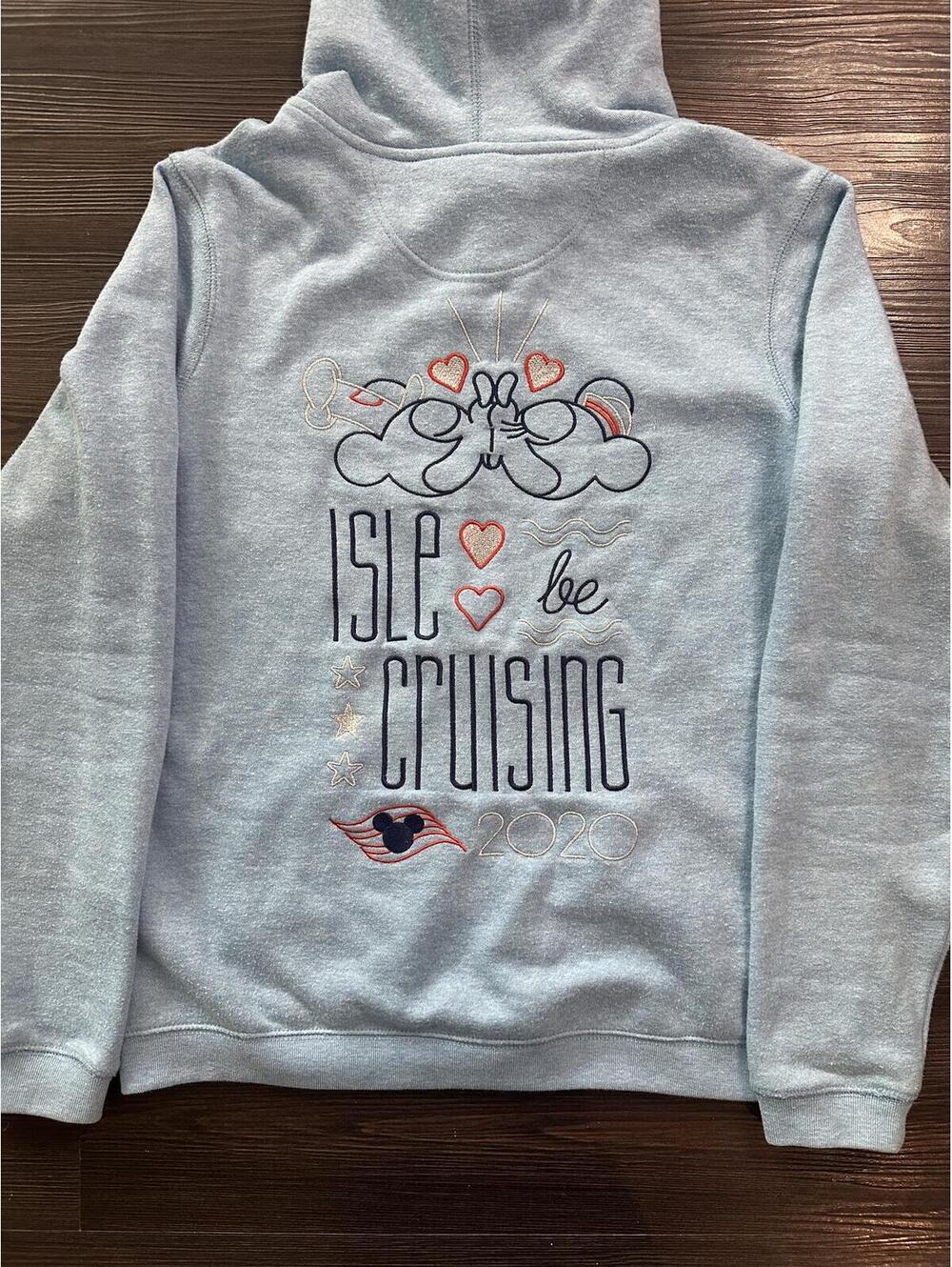 Isle be cruising Disney cruise line hoodie 2020 M light blue